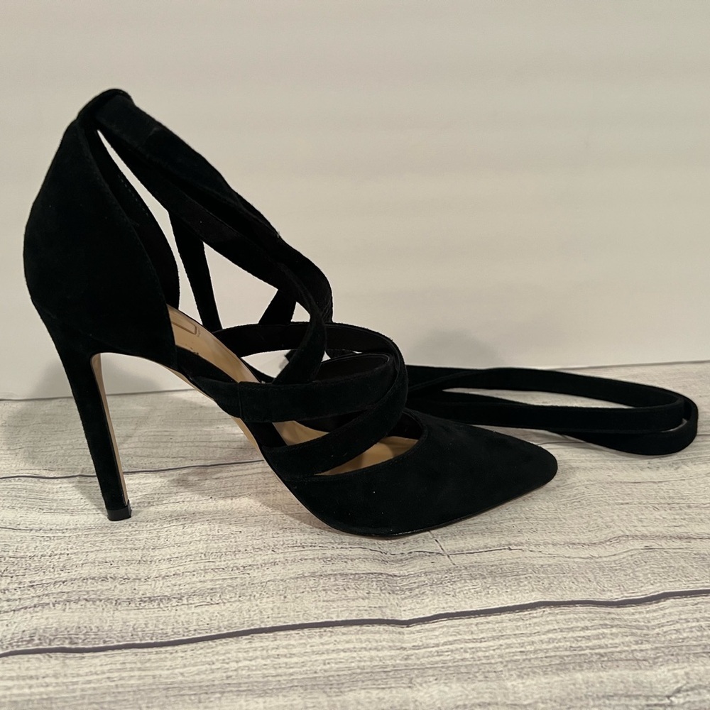 ALDO Black Suede Stiletto Heels with Straps/size 6 - Picture 3 of 14